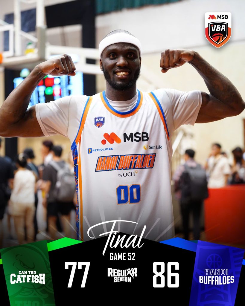 Kết quả VBA 2025 Game 52: Hanoi Buffaloes duy trì chuỗi thắng