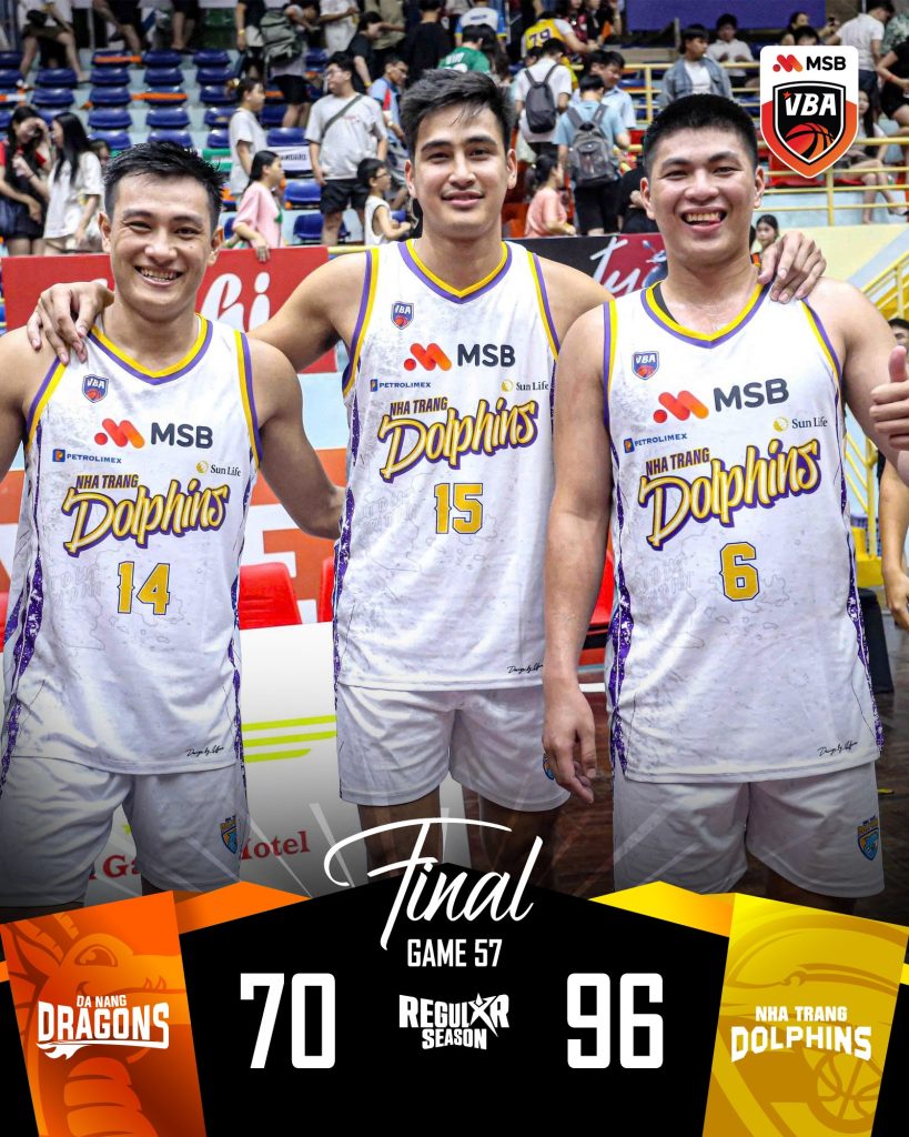 Kết quả VBA 2025 Game 57: Nha Trang Dolphins giành vé vào Playoffs