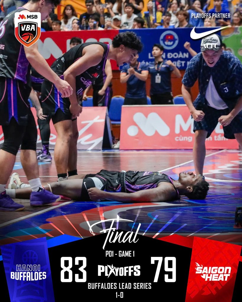 Kết quả VBA 2025 Playoff 1 Game 1: Hanoi Buffaloes thắng kịch tính Saigon Heat