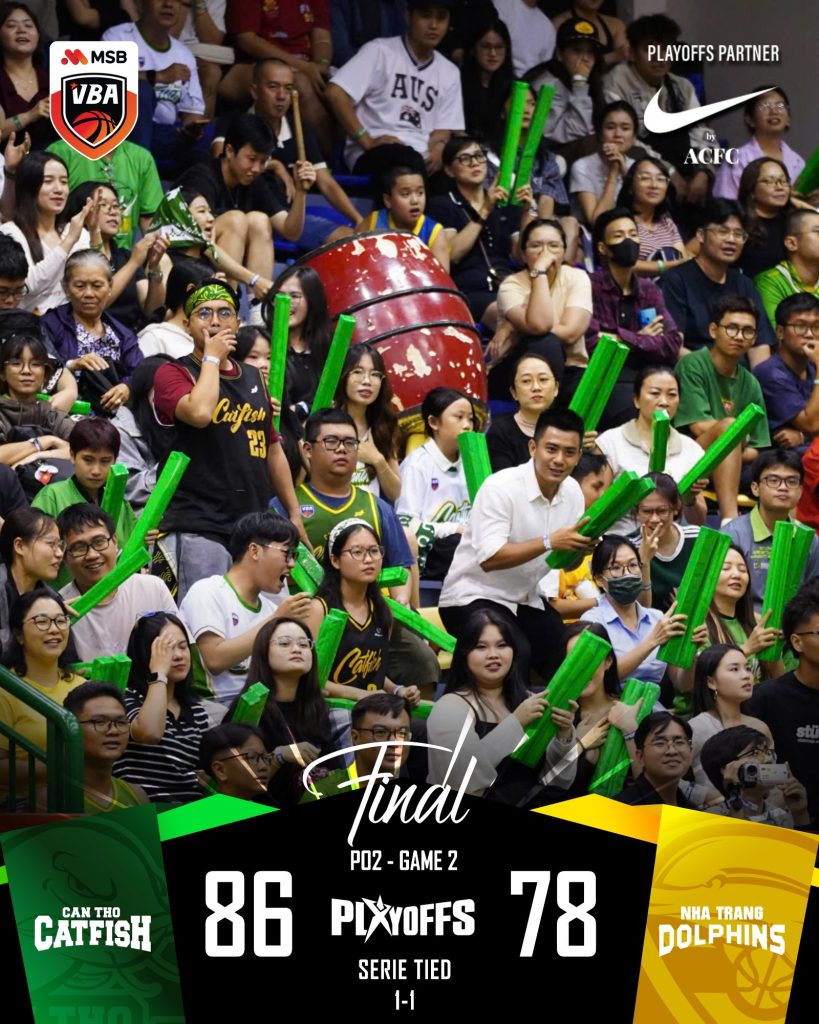 Kết quả VBA 2025 Playoff 2 Game 2: Cantho Catfish cân bằng tỷ số