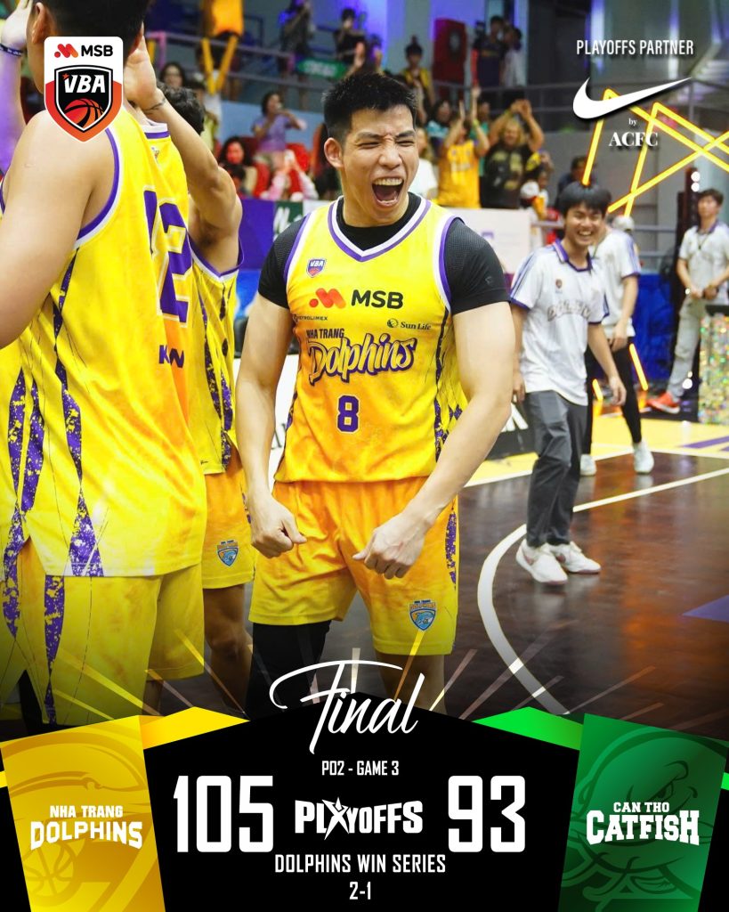 Kết quả VBA 2025 Playoff 2 Game 3: Nha Trang Dolphins điền tên vào chung kết