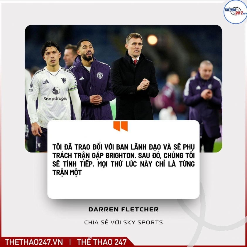 Vừa ra mắt MU, HLV Darren Fletcher lập tức lên tiếng chốt tương tương lai